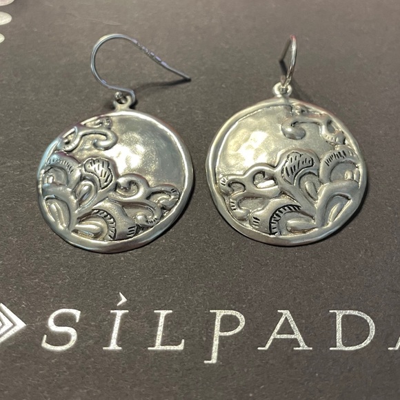 Silpada Rare ‘TIDAL WAVE’ Textured Sterling Silver Earrings W2987 - Picture 8 of 14